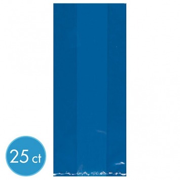 Bright Royal Blue Large Cello Party Bags 11 1/2in H X 5in W X 3 1/4in D 25/ct