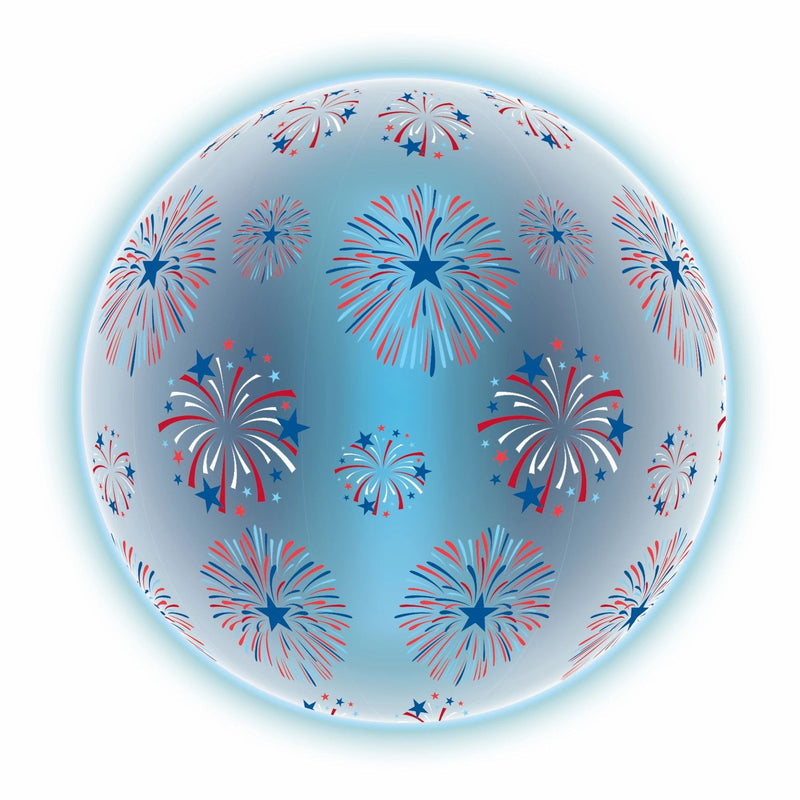 Red White & Blue Glow Beach Ball 10in Ball; 1 Glow Stick, 5 4/5in 1/ct
