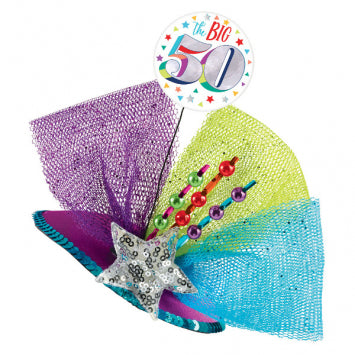 Clip On Couture Hat - 50th Birthday