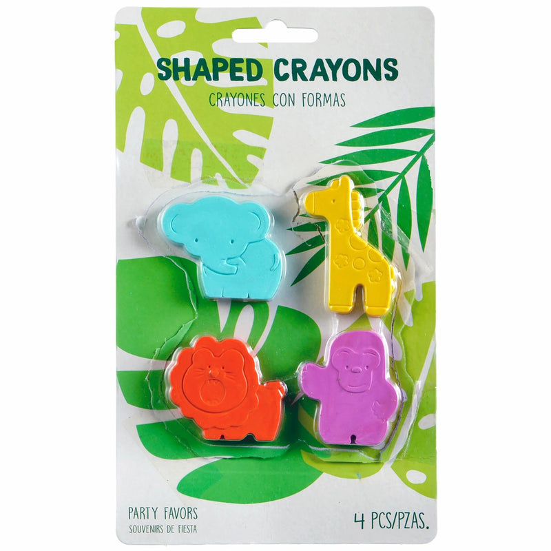 Jungle Animal Shaped Crayons 4/ct