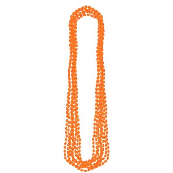 Orange Metallic Bead Necklaces 30in 8/ct