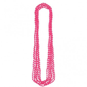 Pink Metallic Bead Necklaces 30in 8/ct