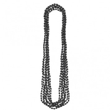 Black Metallic Bead Necklaces 30in 8/ct