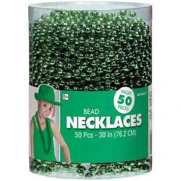 Green Bead Necklaces 30in 50/ct