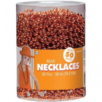 Orange Bead Necklaces 30in 50/ct