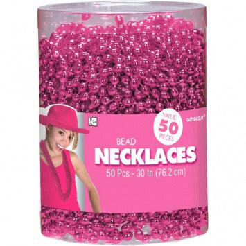 Pink Bead Necklaces 30in 50/ct