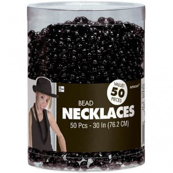 Black Bead Necklaces 30in 50/ct