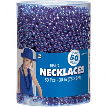 Blue Bead Necklaces 30in 50/ct