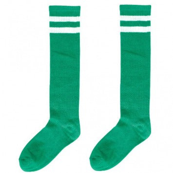 Green Stripe Knee Socks - One Size Fits Most 2/ct