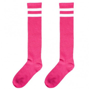 Pink Stripe Knee Socks - One Size Fits Most 2/ct