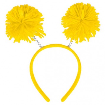 Yellow Pom Pom Headbopper 9in H X 4 1/4in W