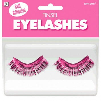 Pink Tinsel Eyelashes 1/2in x 1in