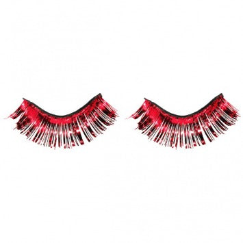 Red Tinsel Eyelashes 1/2in x 1in