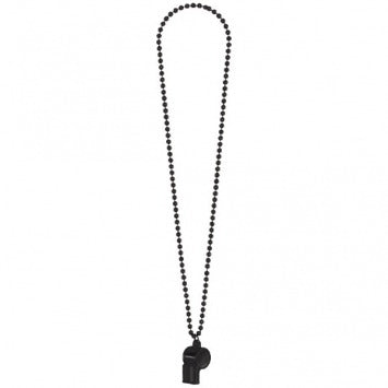 Black Whistle On Chain Necklace Necklace, 36in, Whistle, 2in