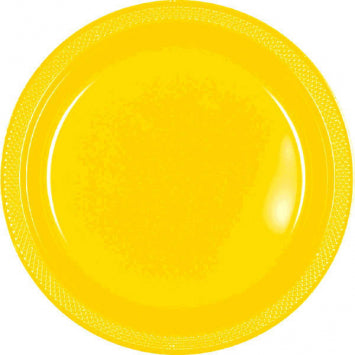 Sunshine Yellow Plastic Plates, 7" 20/ct