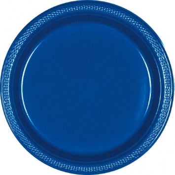 Bright Royal Blue Plastic Plates, 7" 20/CT