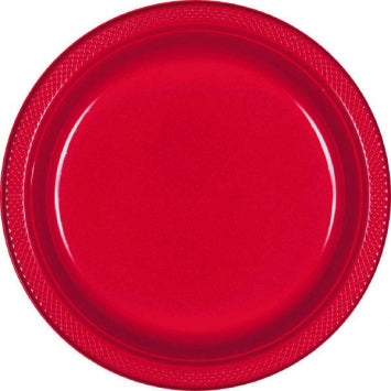 Apple Red Plastic Plates, 7" 20/ct
