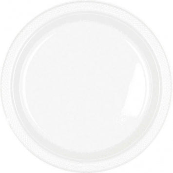 White Plastic Plates, 10 1/4" 20/CT
