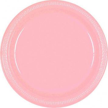New Pink Plastic Plates, 10 1/4in 20/CT