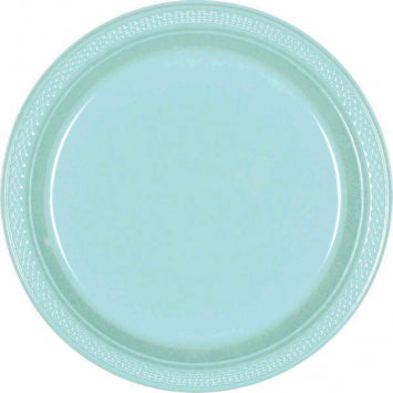 Robin's-egg Blue Plastic Plates, 10 1/4in 20/ct