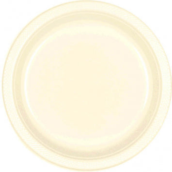 Vanilla Crème Plastic Plates, 10 1/4" 20/CT