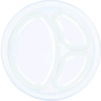 Clear Divided Plastic Plates, 10 1/4in 20/ct