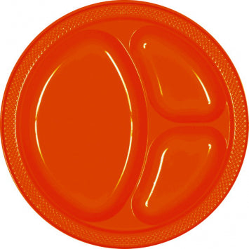 Orange Peel Divided Plastic Plates, 10 1/4" 20/CT