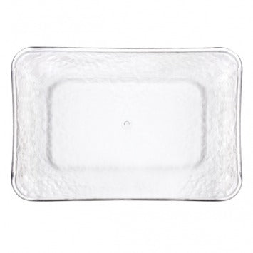 Hammered Clear Rectangular Tray 9/10in H x 12 1/2in W x 8 1/2in D