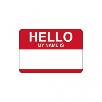 Hello My Name Is... w/Red Border Name Tags 2 1/2in x 3 1/2in 100/ct