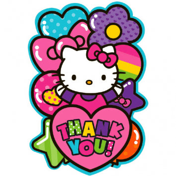 Hello Kitty Rainbow Postcard Thank You Cards 8/ct