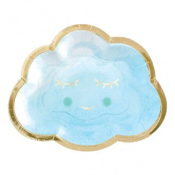 Oh Baby Boy Metallic Shaped Plates, 6 1/2in 8/ct