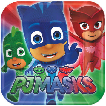 PJ Masks Square Plates, 9in 8/ct
