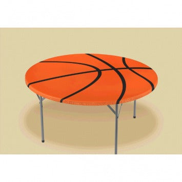 Basketball Round Table Cover w/Elastic Fits round tables up to 60in Dia.