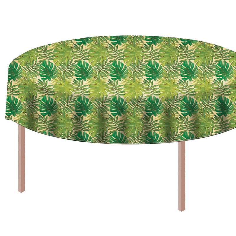 Island Palms Oblong Flannel-Backed Vinyl Table Cover 52in x 90in 1/ct