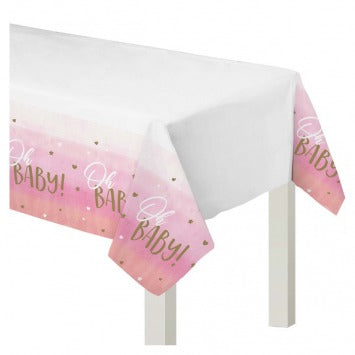 Oh Baby Girl Plastic Table Cover 54in x 102in