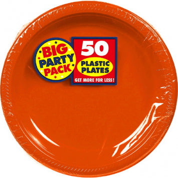 Orange Peel Big Party Pack Plastic Plates, 7" 50/CT