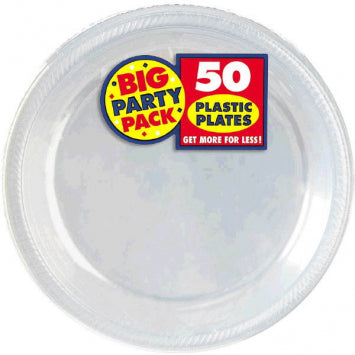Clear Big Party Pack Plastic Plates, 7in 50/ct