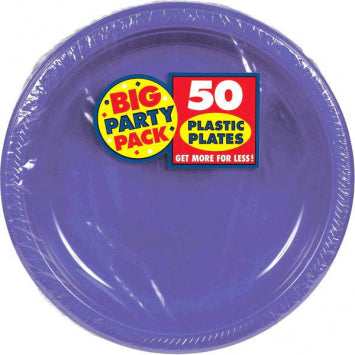 New Purple Big Party Pack Plastic Plates, 10 1/4" 50/CT