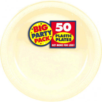 Vanilla Crème Big Party Pack Plastic Plates, 10 1/4" 50/CT