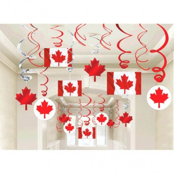 Canada Day Mega Value Pack Foil Swirl Decorations 30/ct