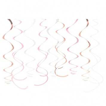 Swirl Decorations - Rose Gold/Blush
22in 12/ct