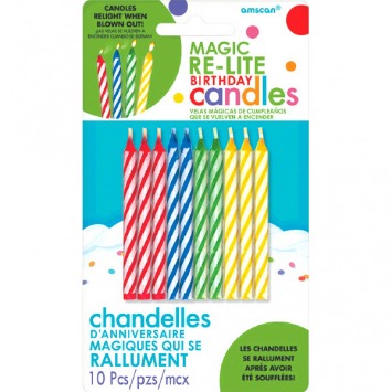 Magic Re-Light Birthday Candles 10ct 2 1/2in