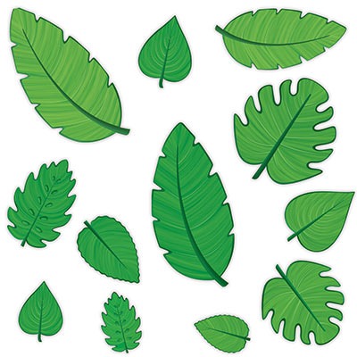 Tropical Leaf Cutouts 4in-12in 12/ct