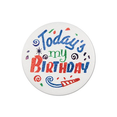 Today's My Birthday Satin Button 2in 1/ct