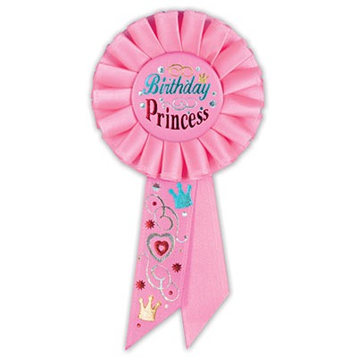 Birthday Princess Rosette 3¼in x 6½in 1/ct