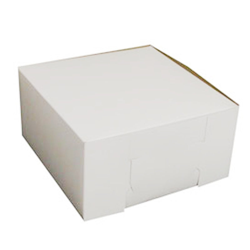 White Square Bakery Box With Lock Corner 10in x 10in x 5in