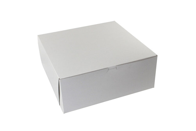 White Square Bakery Box With Corner Lock 14in x 14in x 5.5in