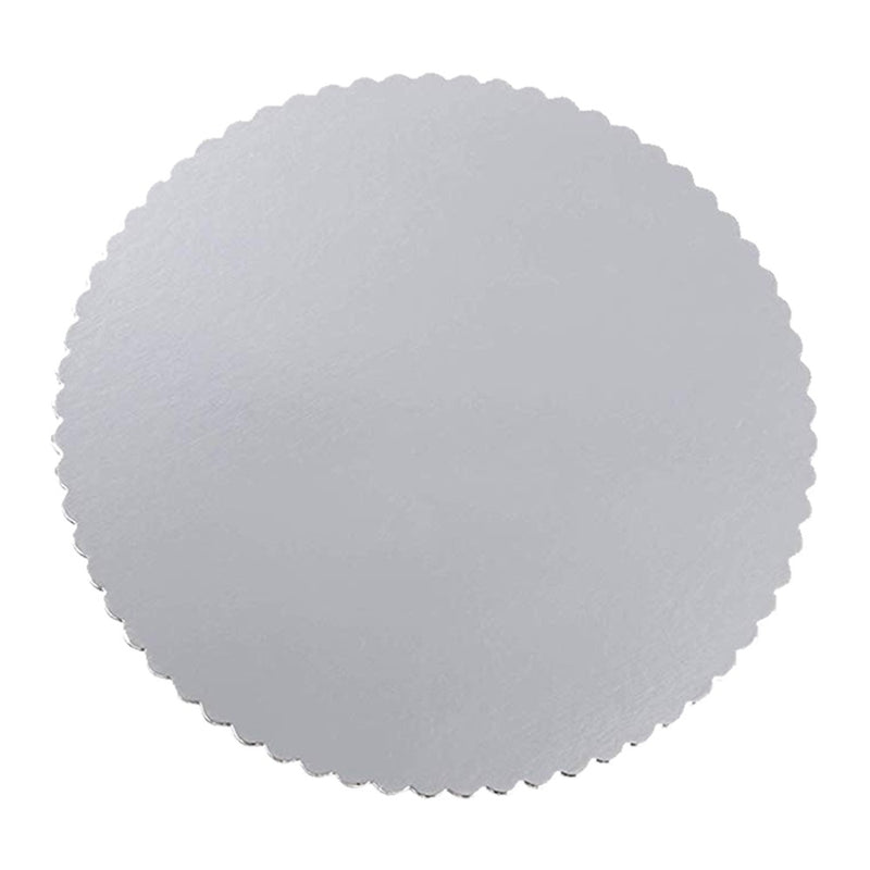 Silver Scalloped Laminated Round Cake Circle 18in