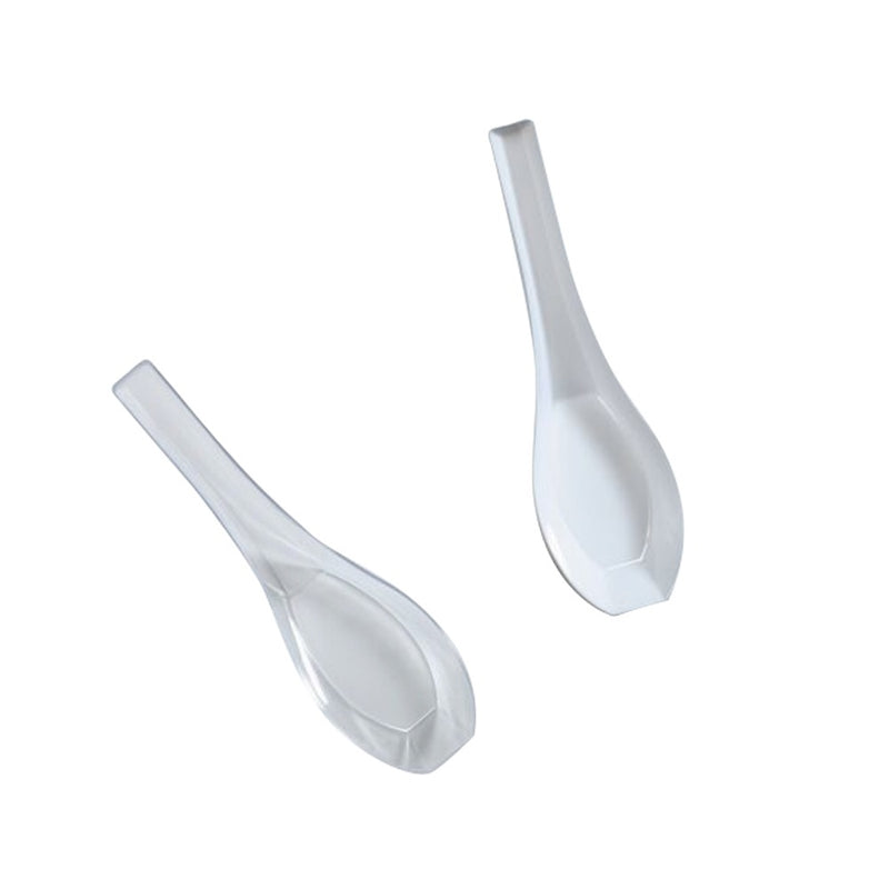 White Plastic Cutlery Asian Soup Spoon 5in 24/ct