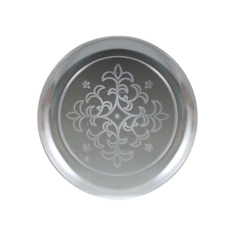 Clear Etched Round Plastic Plate 6.25in 35/ct